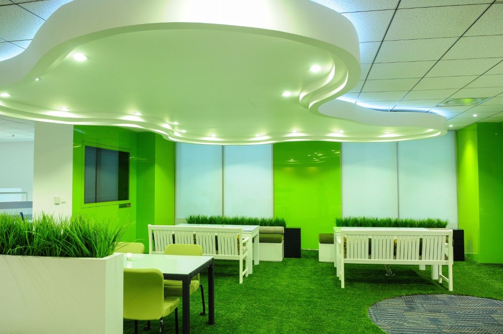 Ứng dụng cỏ nhân tạo trong thiết kế văn phòng làm việc.